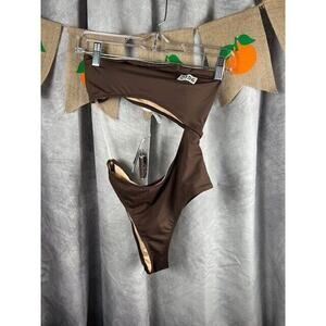 NWT Cotton On Body Juniors Strapless Cutout Brazilian One-Piece XS $50 9B663